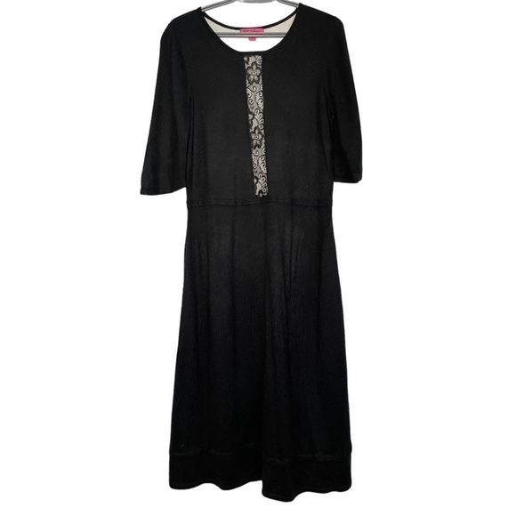 Betsey Johnson Lace Dark Academia Midi Dress size L - Picture 2 of 4